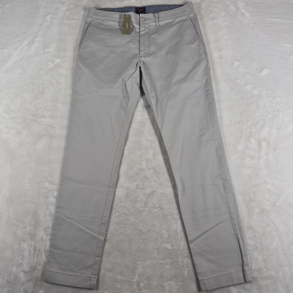 J. Crew 484 Slim Chino Pants Men's 30x30 Light Gray Stretch Casual Comfort NWT